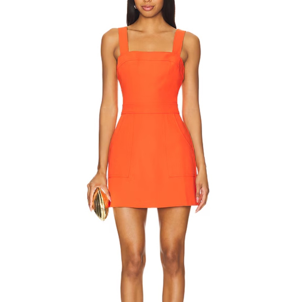 Amanda Uprichard Vibrant Orange Mini Dress